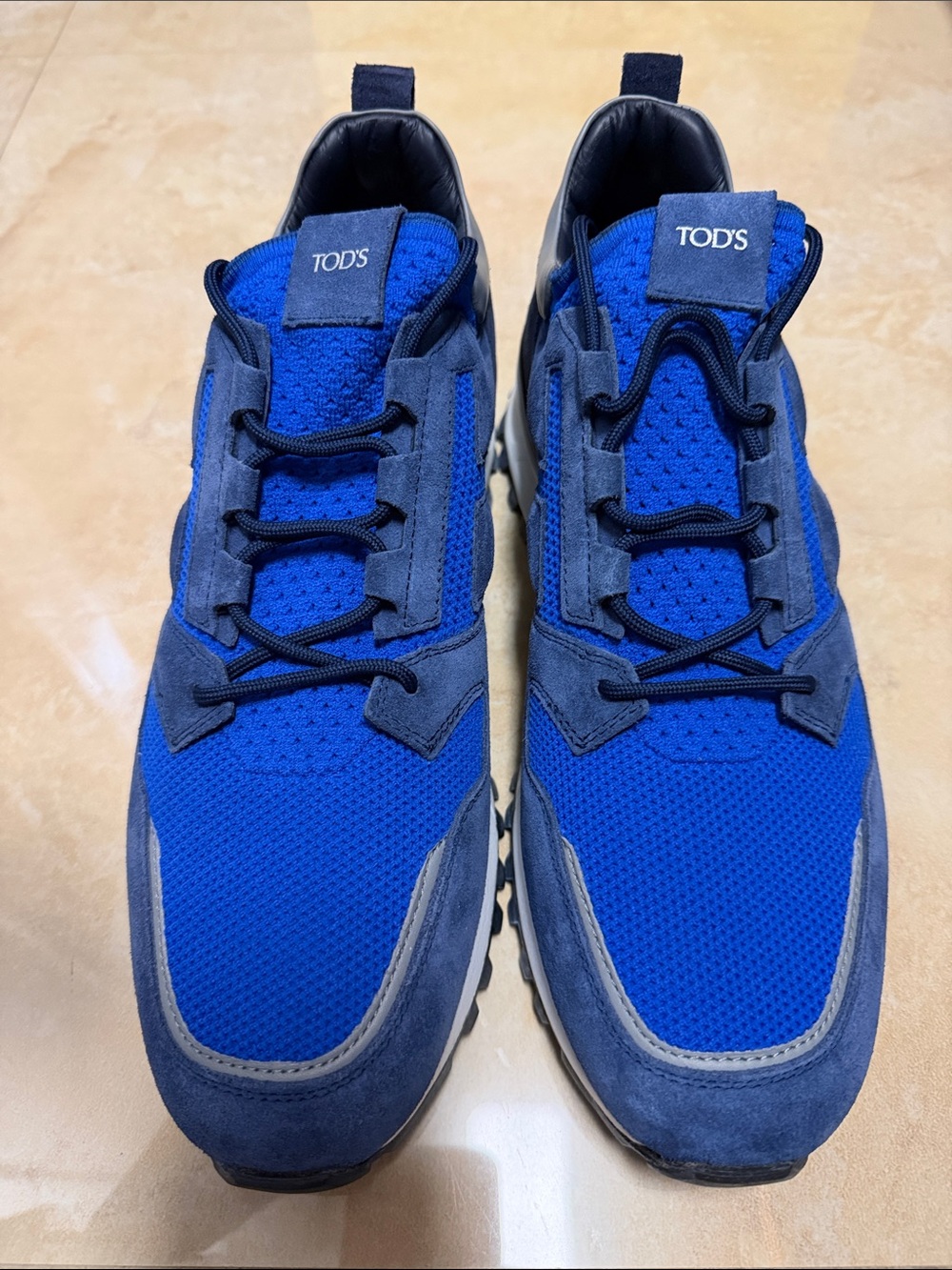 TOD'S Men's Royal Blue Suede & Mesh Sneakers New no Box